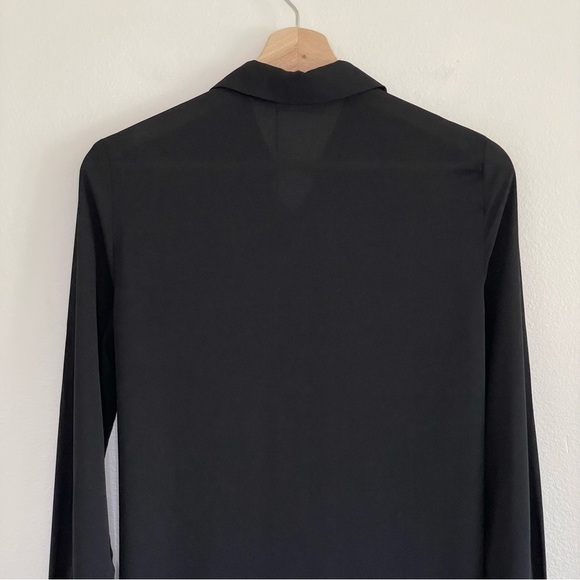 NWT Revolve Krisa Drape Button Front Mini Shirt Dress Tunic Black XS - Picture 12 of 16